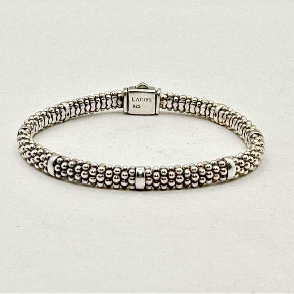 LAGOS Jewelry - Lagos Sterling 7 Station Caviar Bracelet